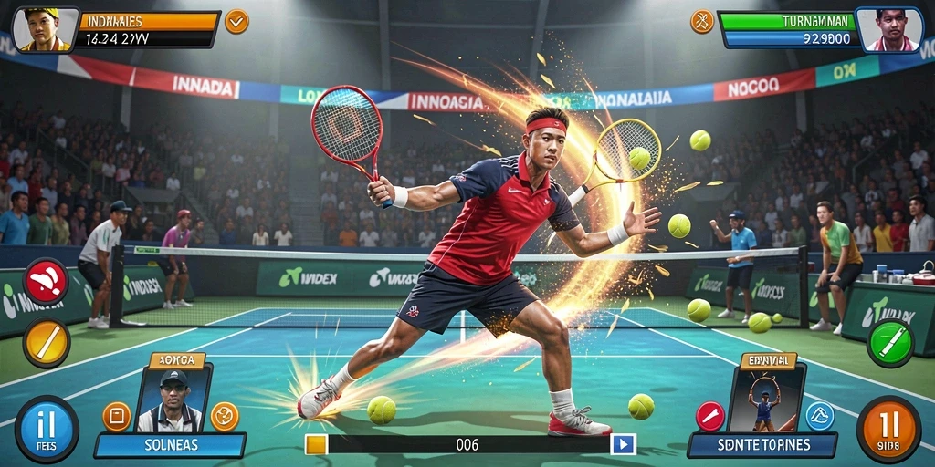 Screenshot memperlihatkan karakter utama dalam aksi pertempuran.